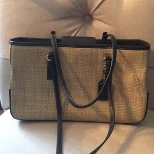 COACH tan and black purse